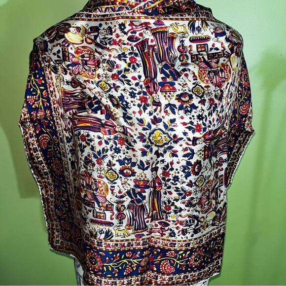 Glentey Floral 100% Silk Scarf - Picture 2 of 5